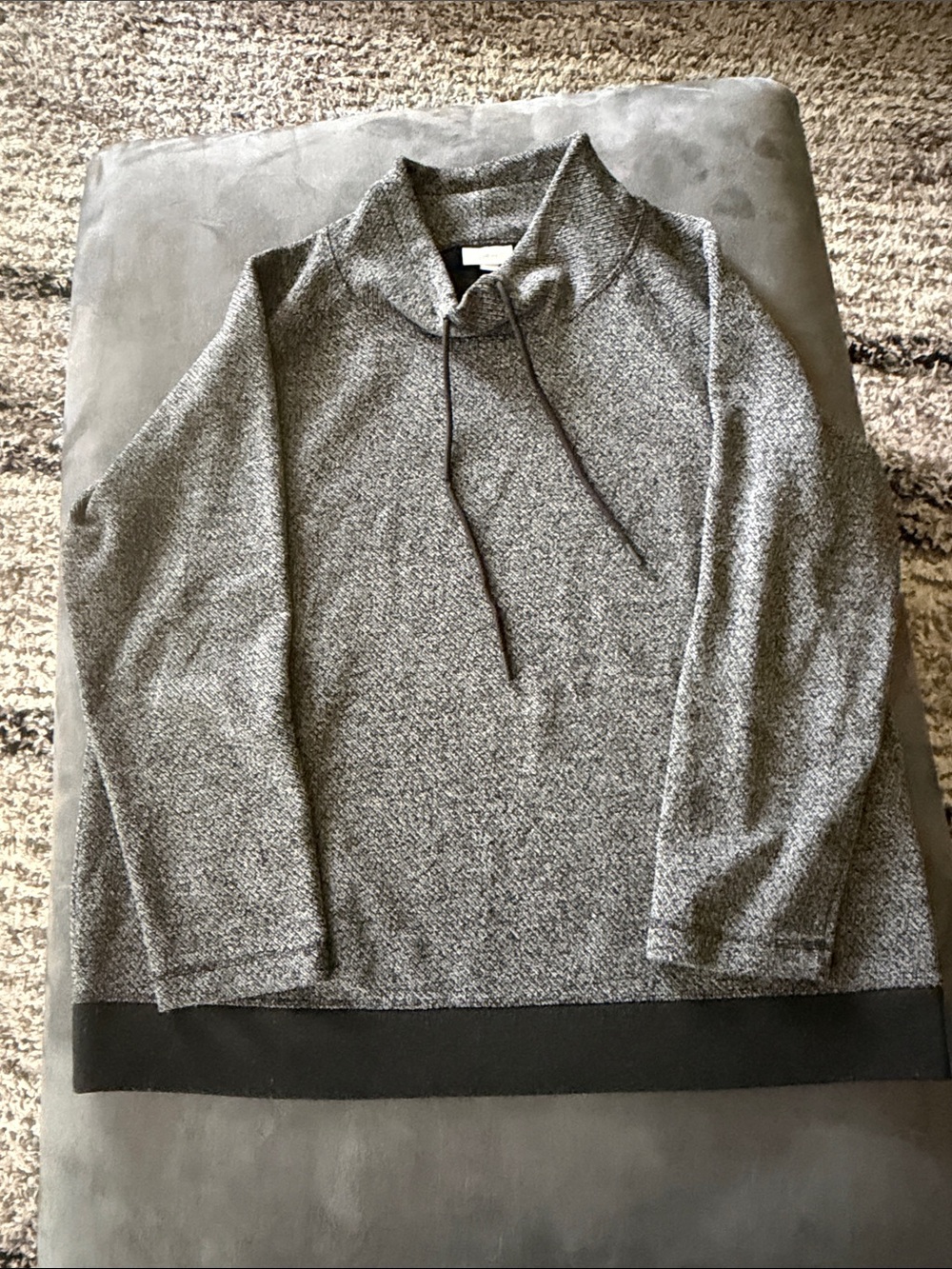 J. Jill Gray Heather Turtleneck Pullover Sweater with Drawcord